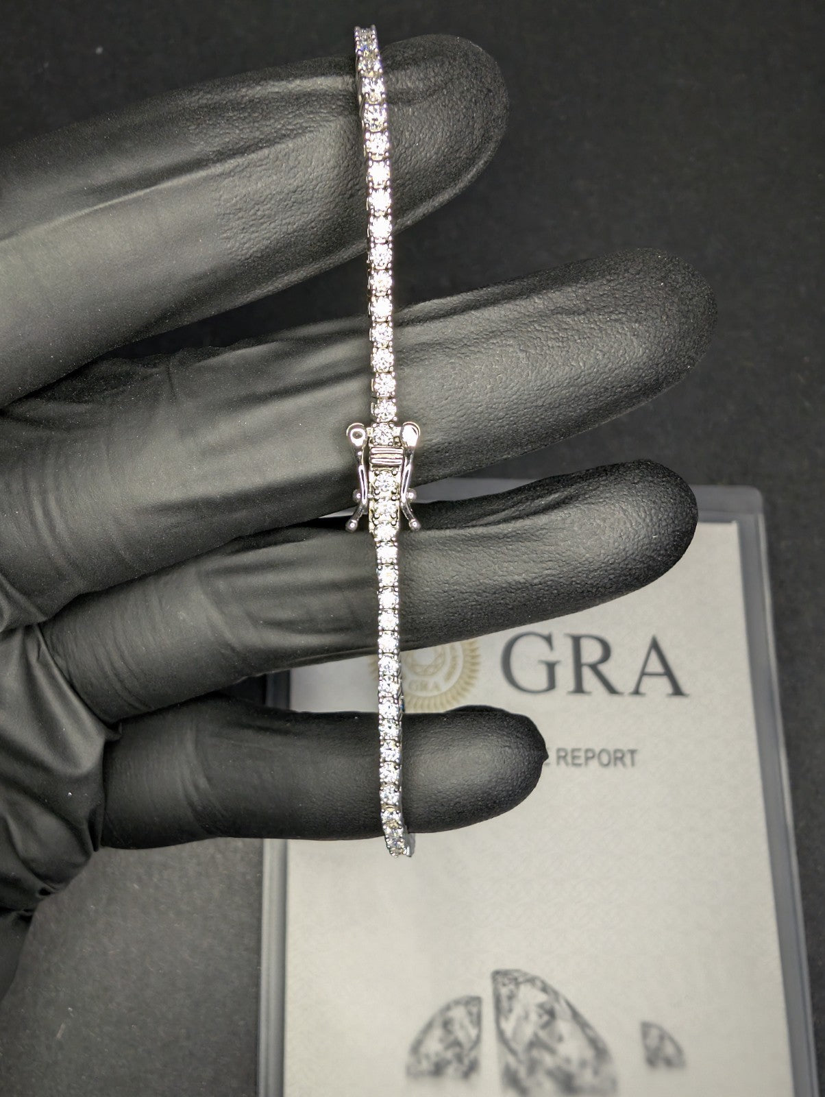 Solid 925 Sterling Silver GRA Certified VVS D Moissanite 2mm 8" Tennis Bracelet
