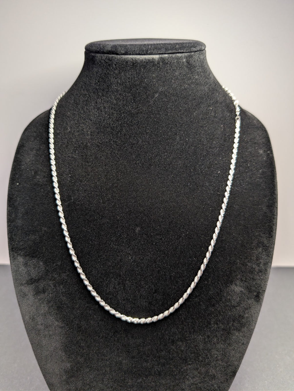 Solid 925 Italian Sterling Silver 2.8mm 24'' Rope Chain Necklace