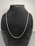 Solid 925 Italian Sterling Silver 2.8mm 24'' Rope Chain Necklace