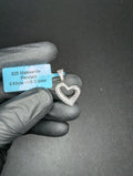 Solid 925 Sterling Silver Iced Out VVS D Moissanite Open Heart Pendant