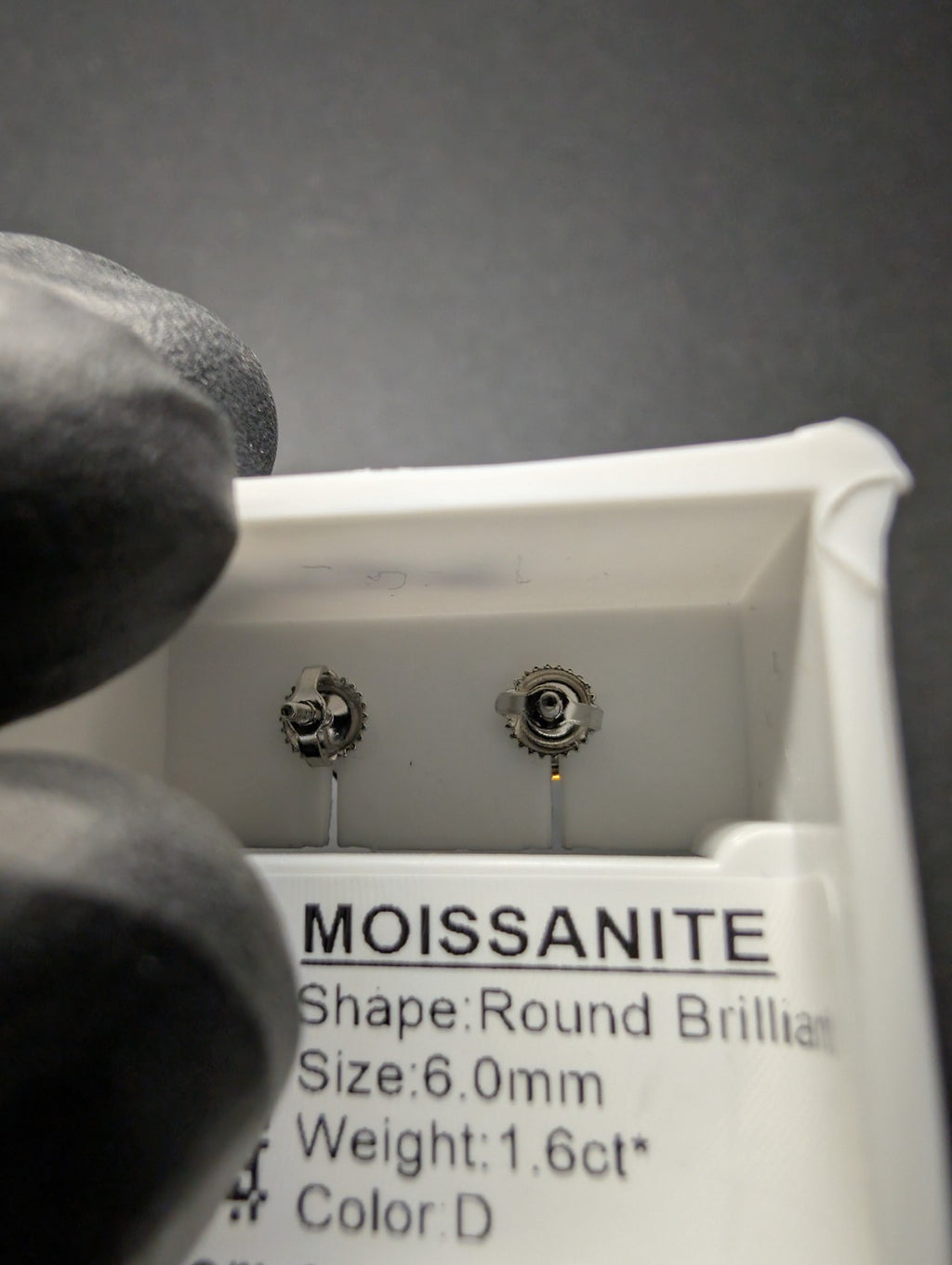 Solid 925 Silver GRA Certified 6mm Orange Moissanite  Solitaire Studs 1.6CTW