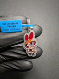 Solid 925 Silver Iced Out VVS D Moissanite Blossom Powerpuff Girl Pendant
