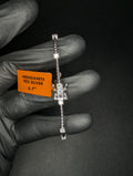 Solid 925 Sterling Silver 6.7” VVS D Moissanite Beaded Tennis Bracelet