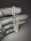 Solid 925 Sterling Silver 7in 8.2mm Double Link Chain Bracelet