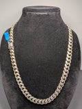 Two Tone Gold over 925 Silver 22" 13mm VVS D Moissanite Miami Cuban Necklace