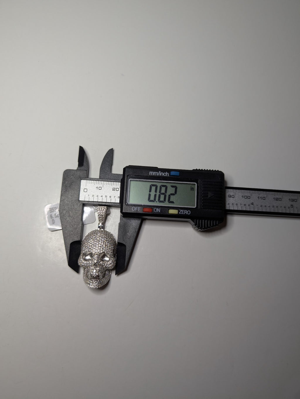 Solid 925 Sterling Silver Moissanite Skull / Skeleton Pendant