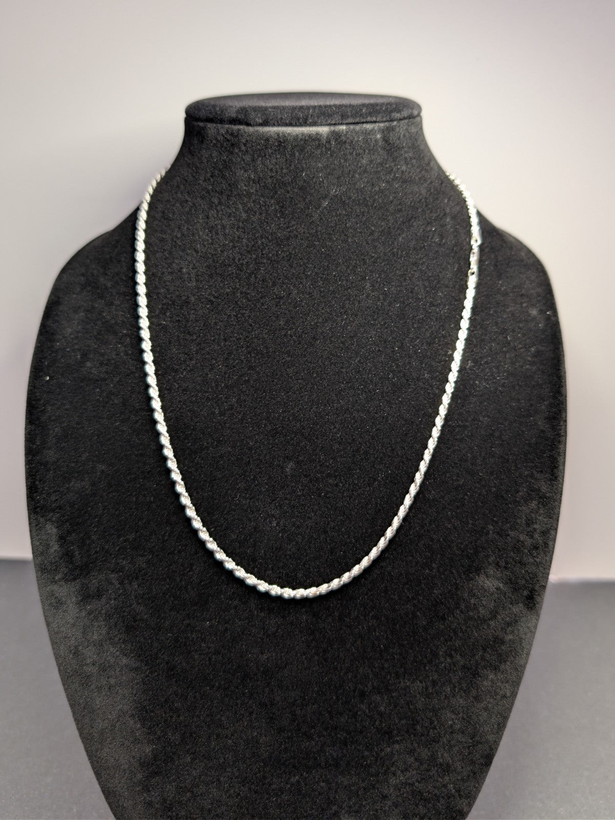 Solid 925 Italian Sterling Silver 2.8mm 22'' Rope Chain Necklace