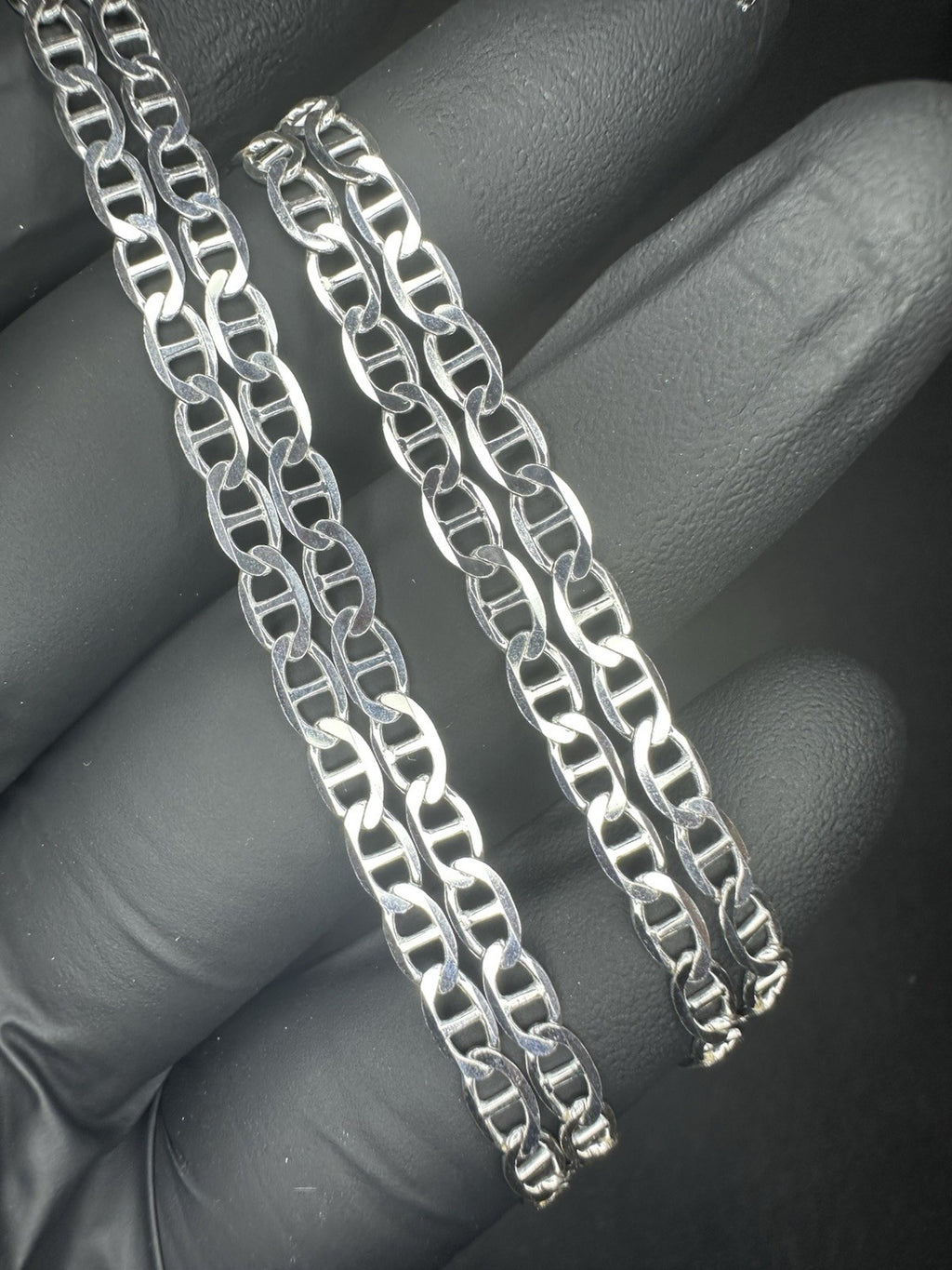 Solid 925 Sterling Silver 3.7mm 24” Mariner Necklace