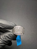 Solid 925 Sterling Silver VVS D Princess Cut Moissanite Cluster Ring Size 9