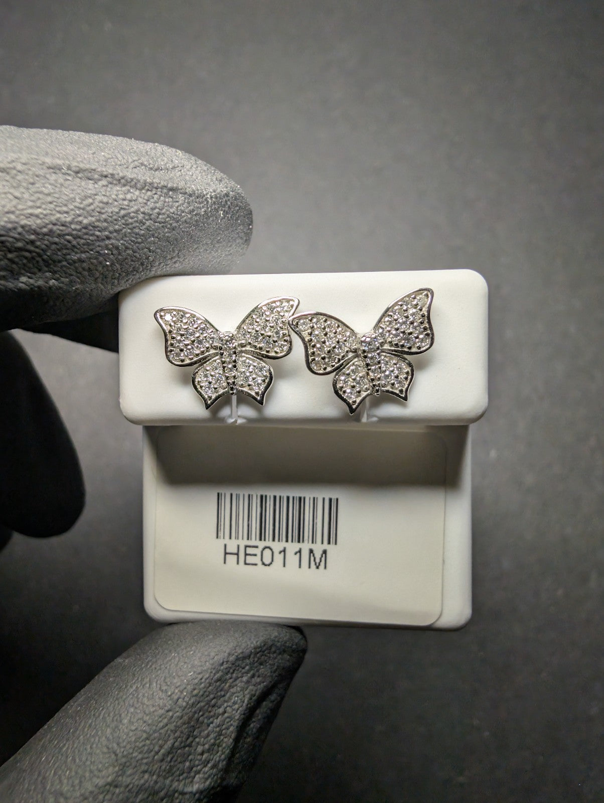 Solid 925 Sterling Silver VVS D Moissanite Beautiful Butterfly Earrings