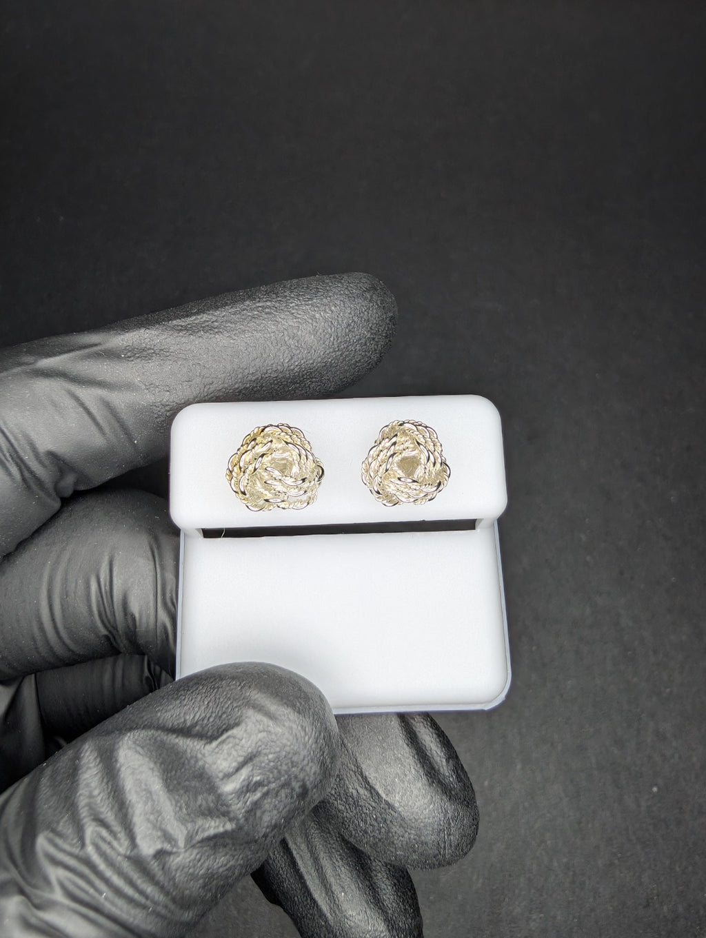 Solid 925 Sterling Silver Love Knot Stud Earrings