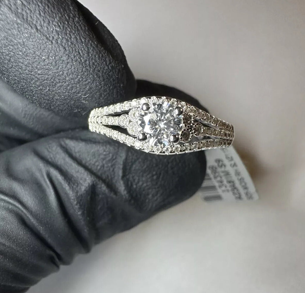 Solid 925 Sterling Silver 1 CTW Moissanite Ring Size 9