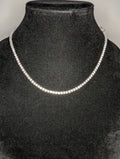 Solid 925 Sterling Silver VVS D Moissanite 3mm 18" Tennis Necklace