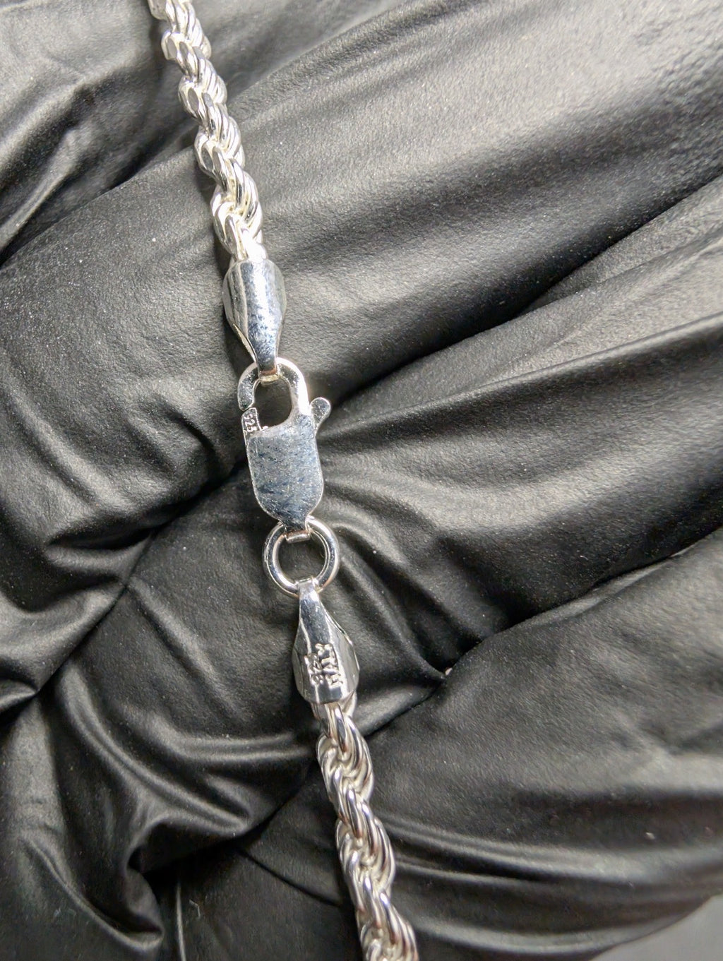 Solid 925 Italian Sterling Silver 2.8mm 24'' Rope Chain Necklace