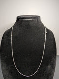 Solid 925 Italian Sterling Silver 1.4mm 24in Twisted Rock / Sparkle Necklace