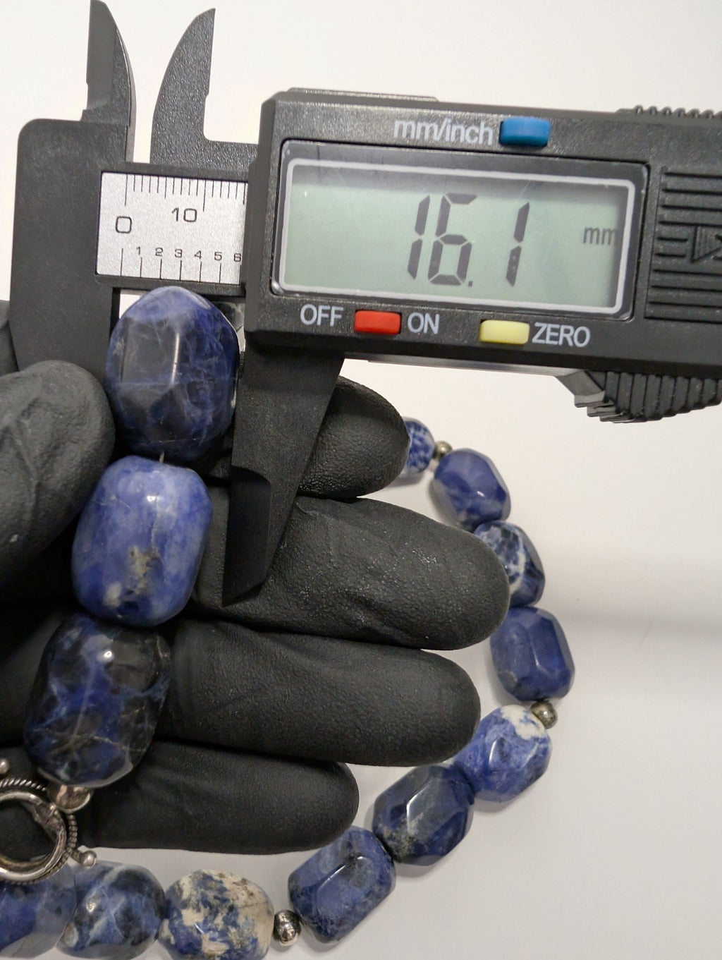 Vintage 925 Sterling Silver Toggle Clasp 18in 16mm Sodalite Necklace