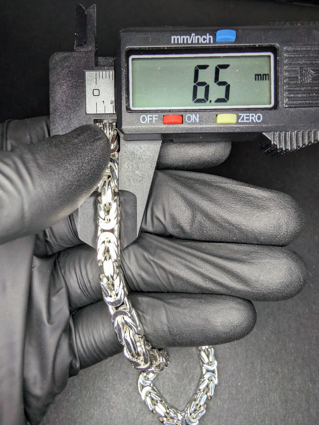Semi Solid 925 Sterling Silver 6.5mm 24'' Thick Square Byzantine Necklace