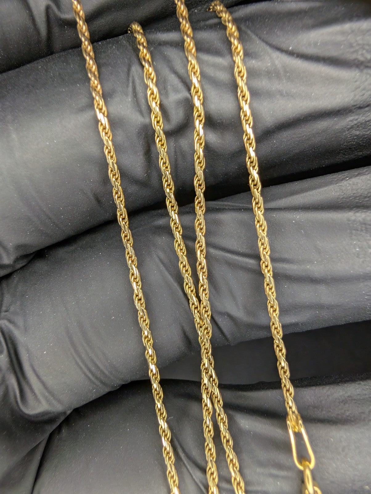 Solid 14k Italian Yellow Gold 18in 1.2mm Rope Necklace