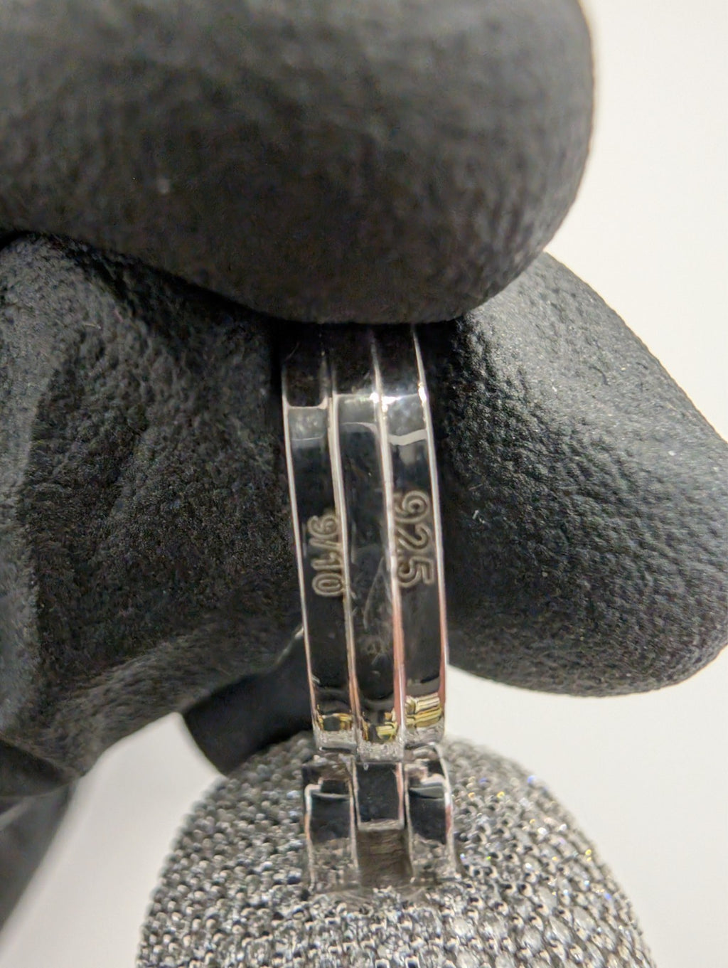 Solid 925 Silver IGL Certified Black and White Moissanite Stormtrooper Pendant