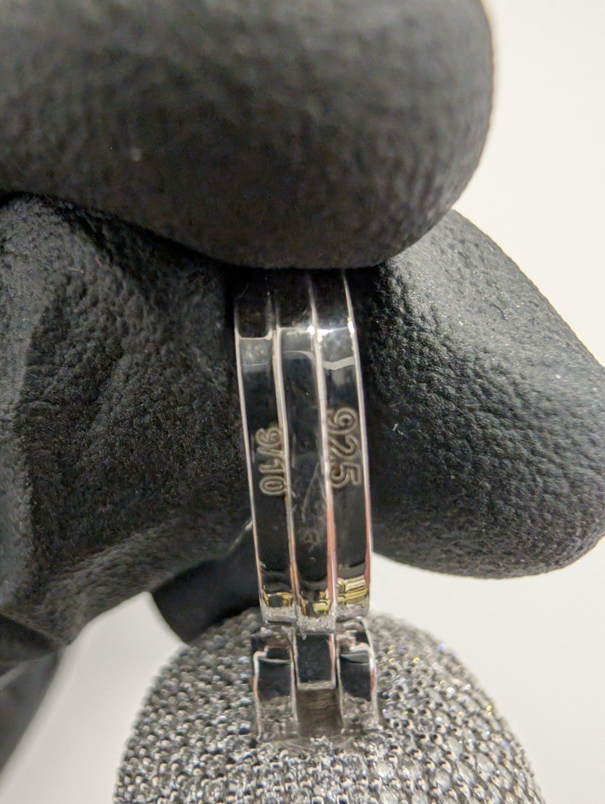 Solid 925 Silver IGL Certified Black and White Moissanite Stormtrooper Pendant