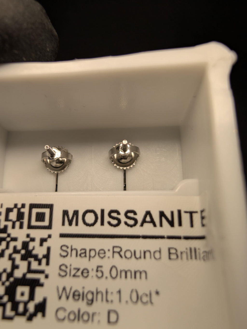 Solid 925 Silver GRA Certified Moissanite 7.3mm Solitaire w/ Square Halo Studs