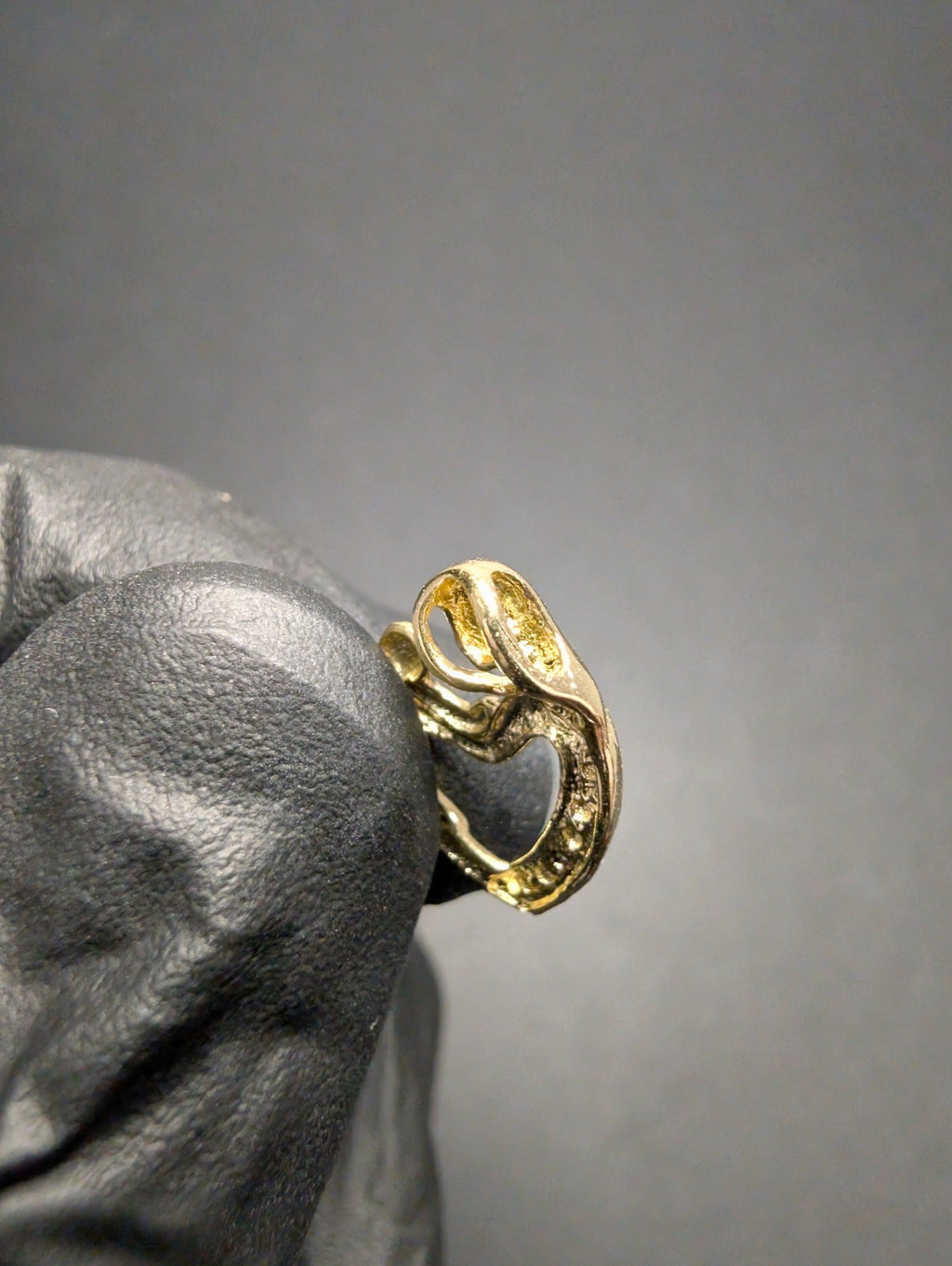 Vintage Solid 10k Yellow Gold Heart Shaped Mother Child Diamond Pendant