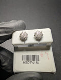 Solid 925 Sterling Silver VVS D Moissanite 7.0mm Web Cluster Studs