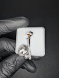 Solid 925 Silver Iced Out VVS D Moissanite Baseball, Bat and Glove Pendant