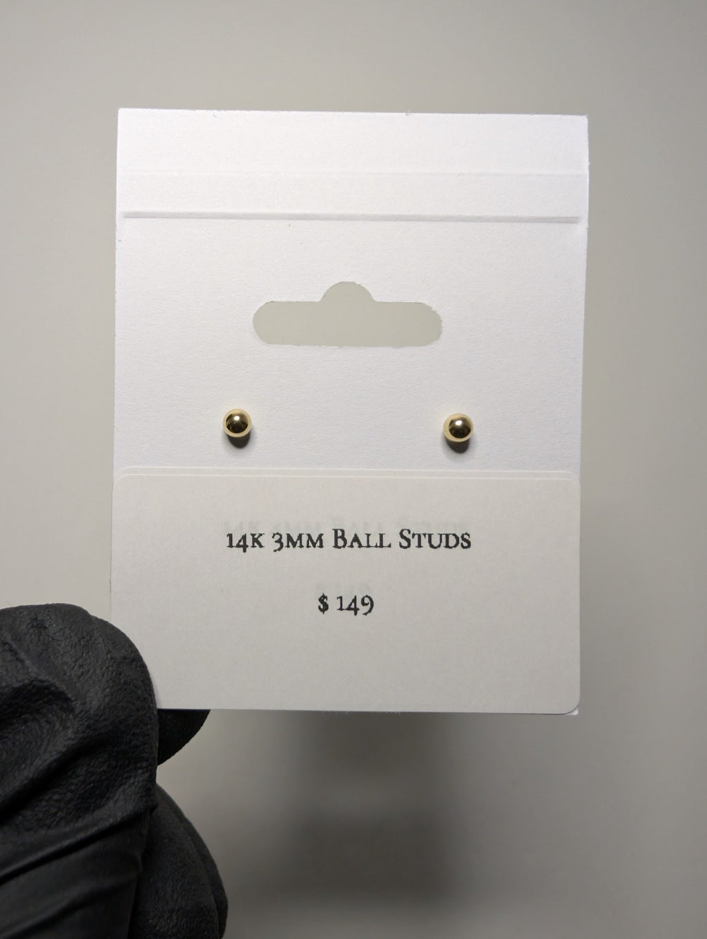 14K Yellow Gold 3.0mm Round Ball Stud Earrings