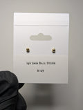 14K Yellow Gold 3.0mm Round Ball Stud Earrings