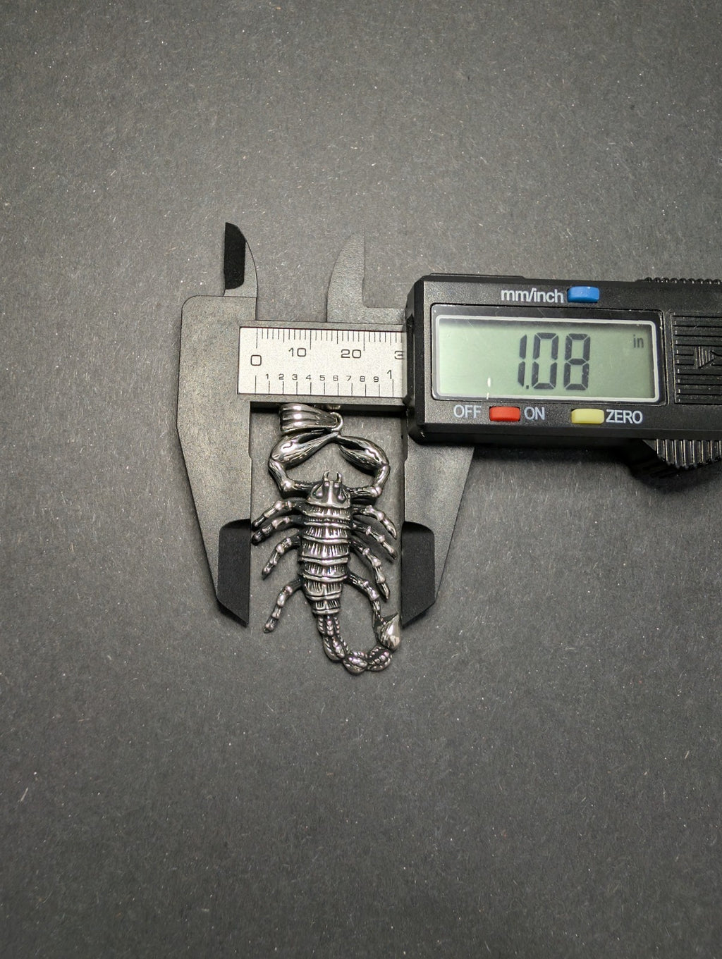 Solid 925 Sterling Silver Oxidized Finish Scorpion / Scorpio Pendant