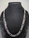 Solid 925 Italian Sterling Silver 26" 11.9mm Heavy and Thick Figaro Necklace