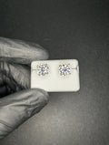 Solid 925 Silver VVS D 8.0mm Moissanite Solitaire Stud Earrings 4CTW