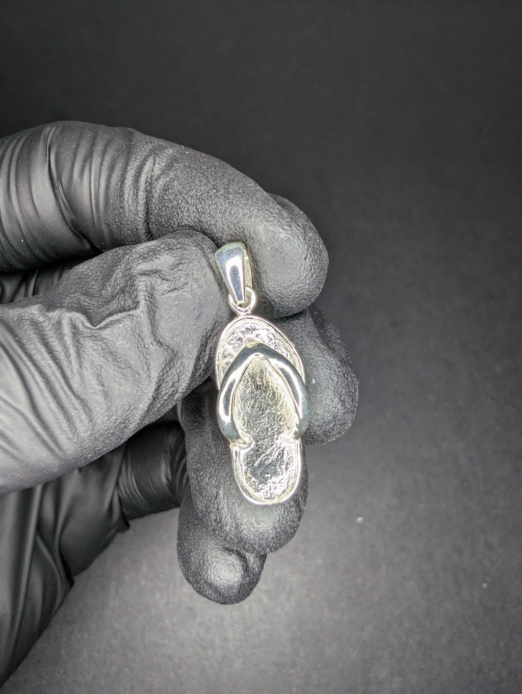 Solid 925 Sterling Silver 3D Chancla / Sandal / Slipper Pendant