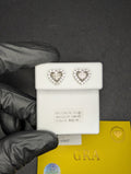 Solid 925 Silver GRA Certified Moissanite Heart Shaped Cluster Stud Earrings