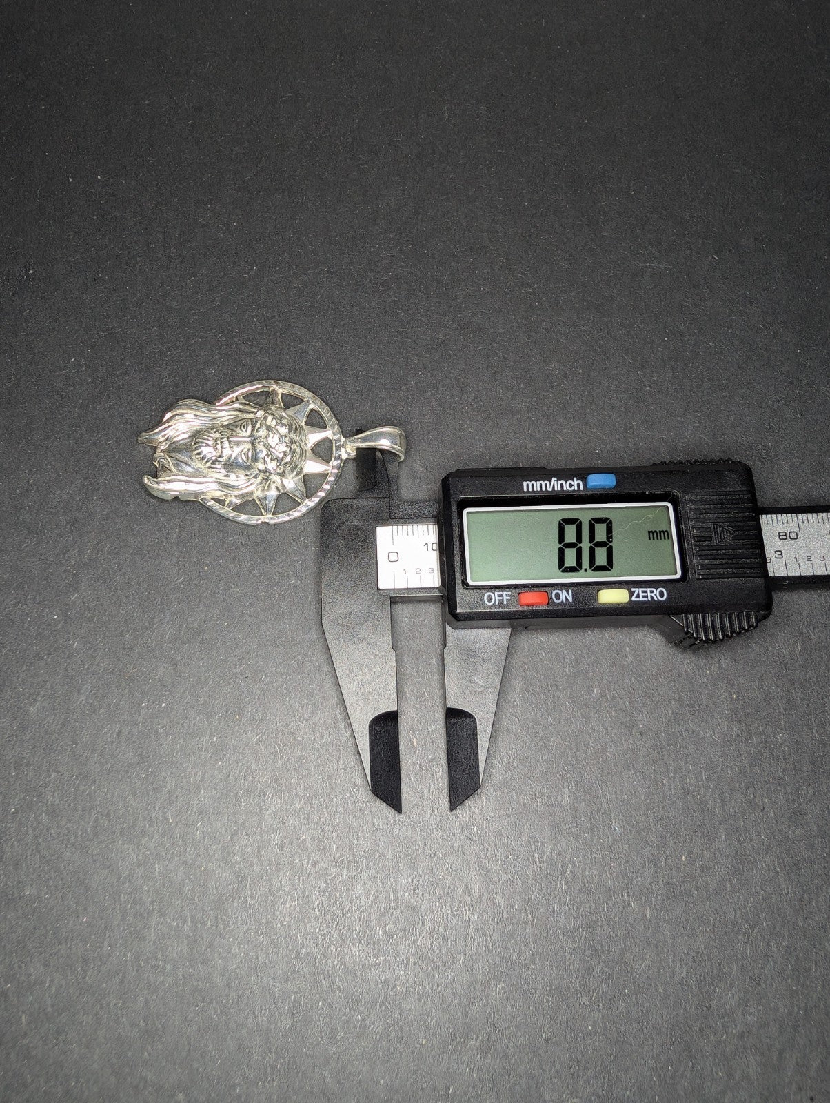 Solid 925 Sterling Silver Jesus Piece with Starburst Halo