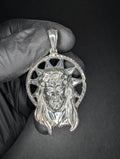 Solid 925 Sterling Silver Jesus Piece with Starburst Halo