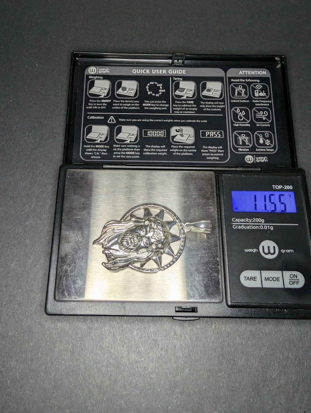 Solid 925 Sterling Silver Jesus Piece with Starburst Halo