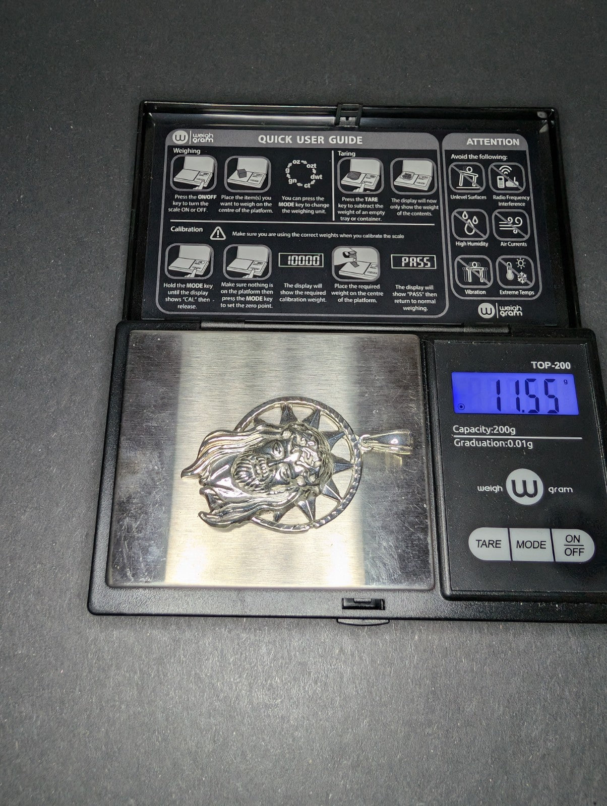Solid 925 Sterling Silver Jesus Piece with Starburst Halo