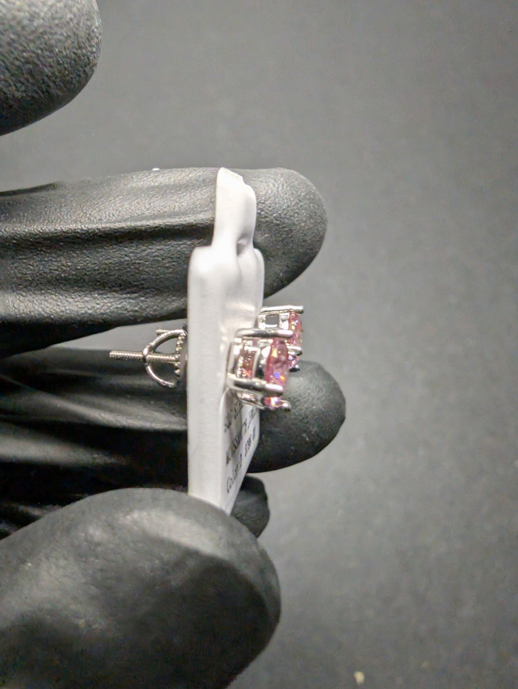 Solid 925 Silver GRA Certified 6mm Vibrant Pink Moissanite Solitaire Studs