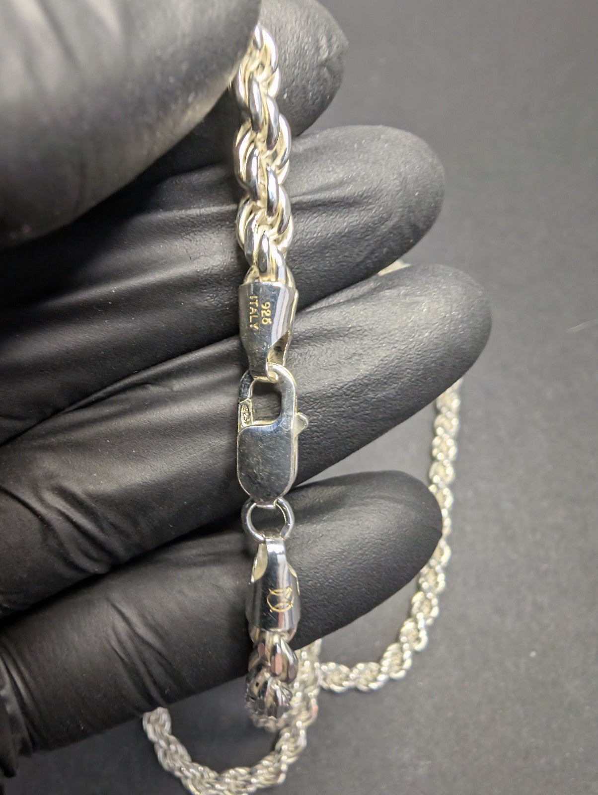 Solid 925 Italian Sterling Silver 5.7mm 30in Thick Rope Chain Necklace