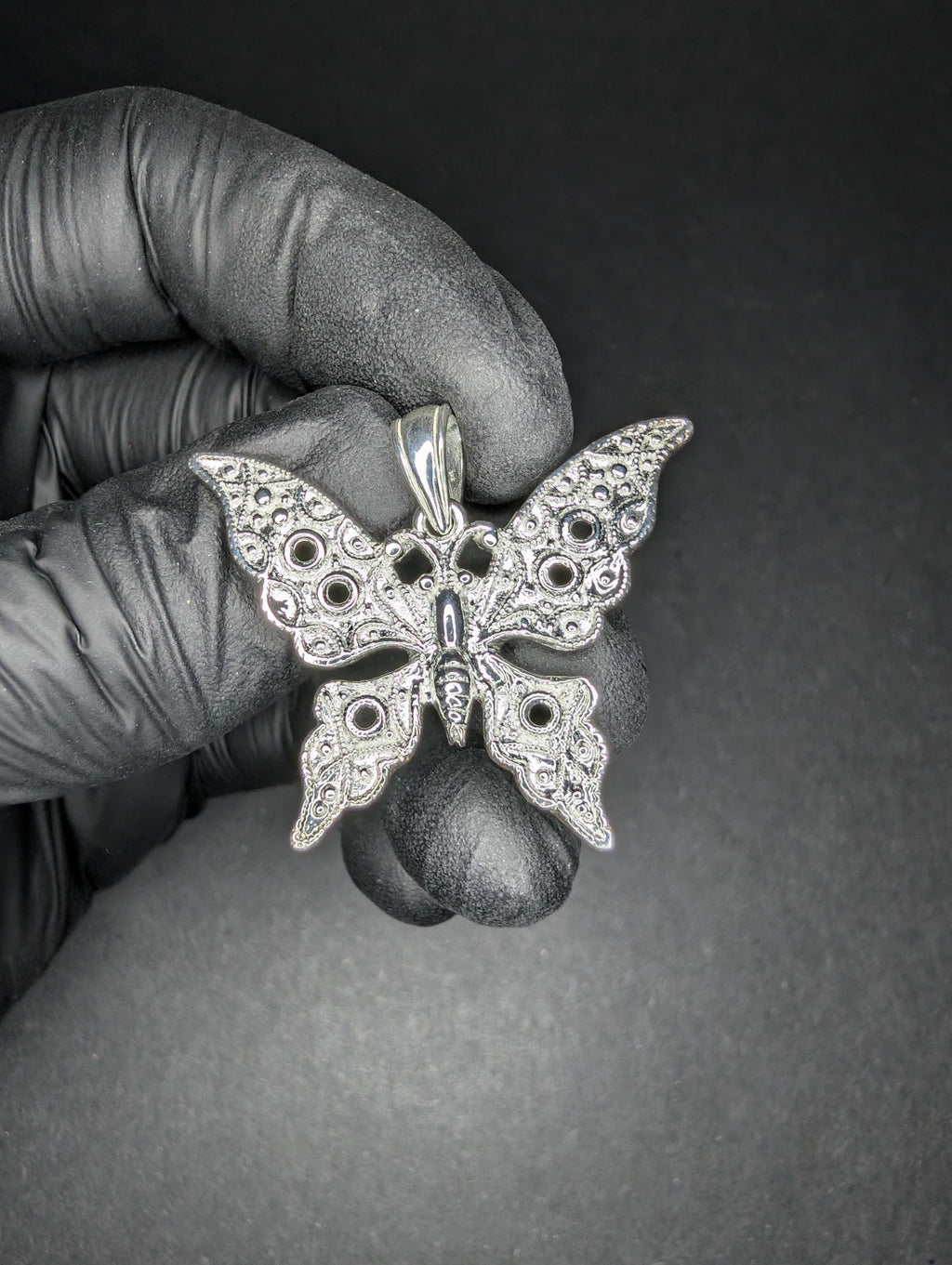 Solid 925 Sterling Silver Medium Butterfly Pendant