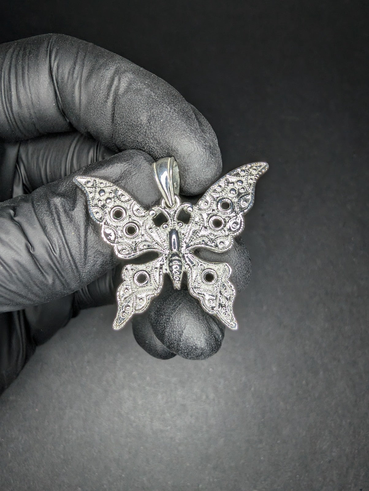 Solid 925 Sterling Silver Medium Butterfly Pendant