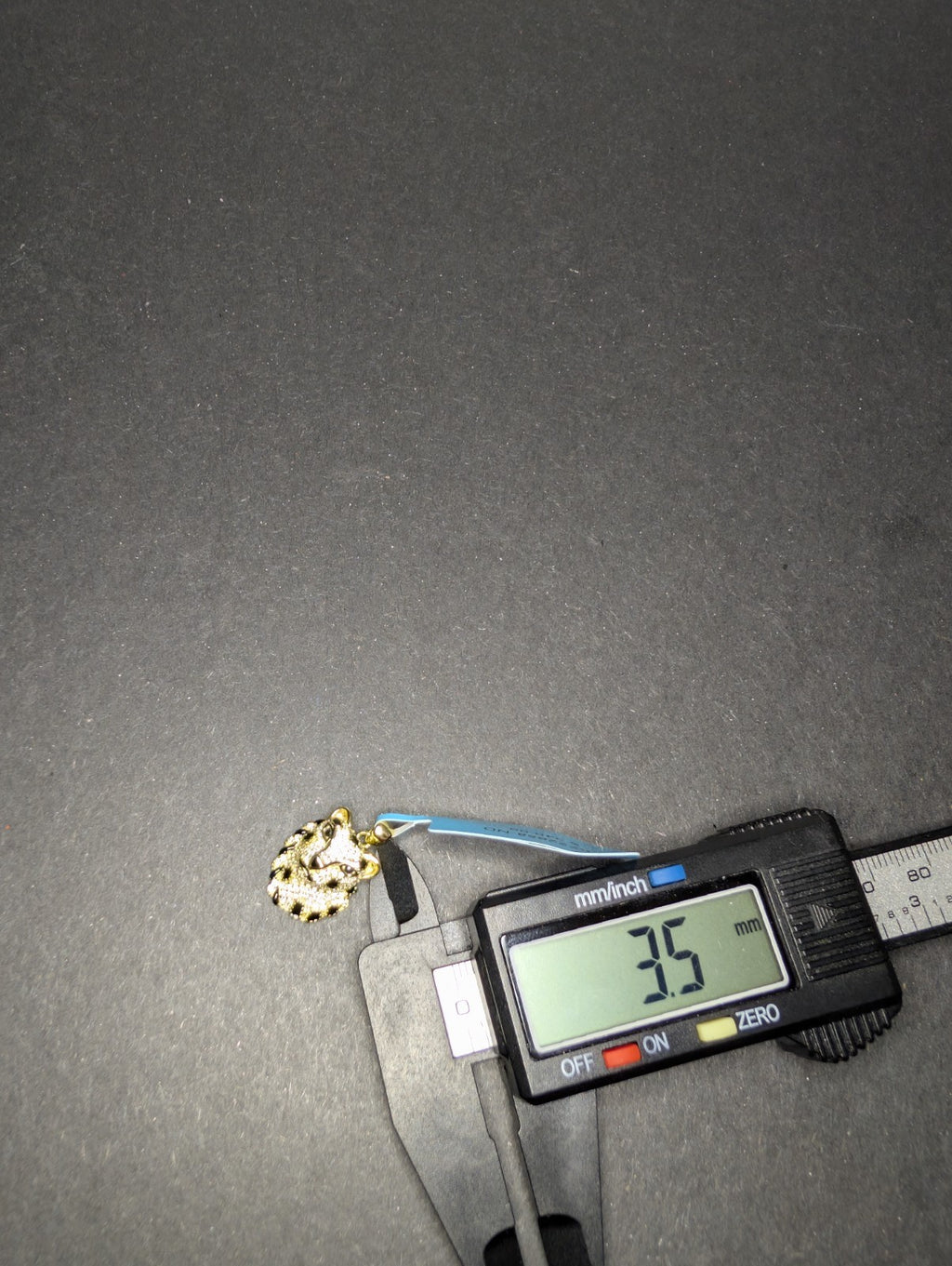 Gold over Solid 925 Silver Black and White Moissanite Cheetah Pendant w/ Enamel