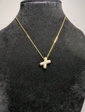Gold over Solid 925 Silver Moissanite Letter X Pendant w/ 16-18in Cable Necklace