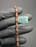 Rose Gold over Solid 925 Silver VVS D Moissanite 8" 4.8mm Barrel Bracelet
