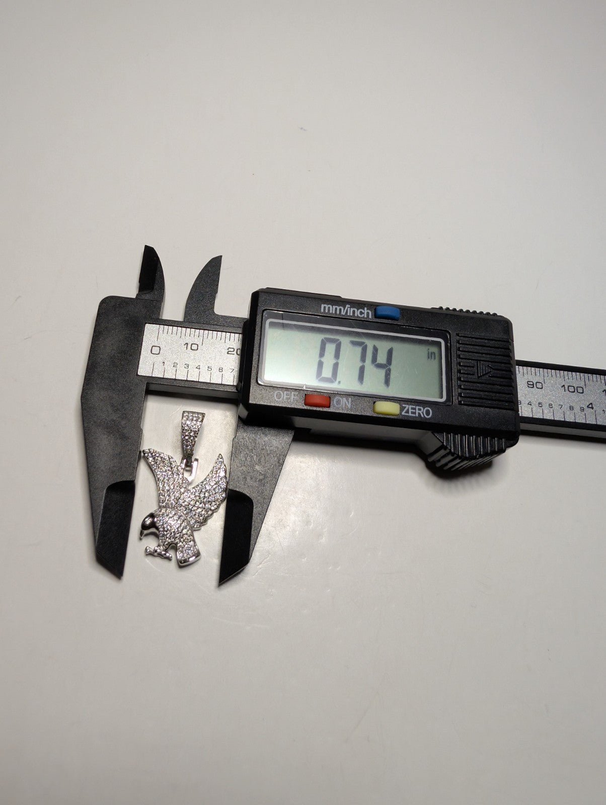 Solid 925 Sterling Silver Iced Out VVS D Moissanite Eagle Pendant