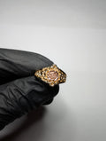 Solid 14k Two Tone Gold (Yellow and Rose)  Rose with Heart Accent Ring Size 7