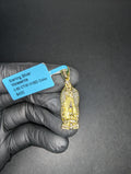 Gold over Solid 925 Silver VVS D Moissanite Virgin Mary Pendant