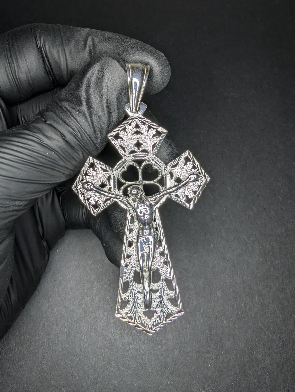 Solid 925 Sterling Silver Huge Crucifix Pendant